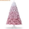 Gradient Pink 4.5 ft/6ft/7.5 ft/9 ft  Pre-lit Artificial Christmas Tree with 450 Warm White Lights Snow Flocked Christmas Tree Metal Stand - 2 of 4