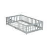 Whisen Twin Size Montessori Floor Platform Bed with Built-in Book Storage Rack on Headboard - 3 of 4