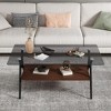 Rectangle Coffee Table, with Tempered Glass top, Metal Legs and MDF Shelf, Modern Table for Living Room - 3 of 4