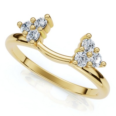 Pompeii3 1/4Ct 6-Prong Diamond Guard Enhancer Insert Ring 14k Gold Lab Created