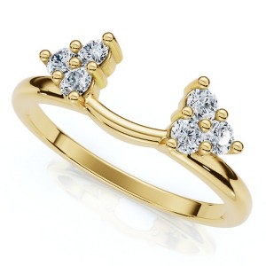 Pompeii3 1/4Ct 6-Prong Diamond Guard Enhancer Insert Ring 14k Gold Lab Created - 1 of 2
