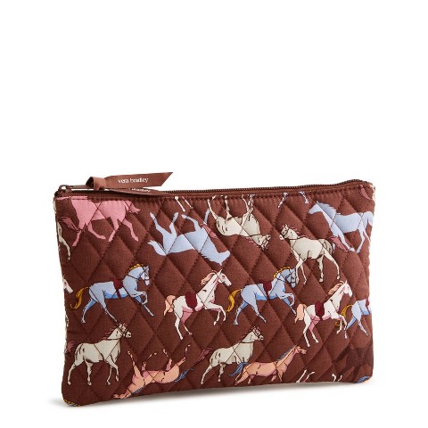 Vera Bradley Galloping Horses Essential Medium Zip Travel Pouch - Brown