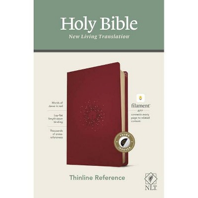 NLT Thinline Reference Bible, Filament Enabled Edition (Red Letter, Leatherlike, Berry, Indexed) - (Leather Bound)