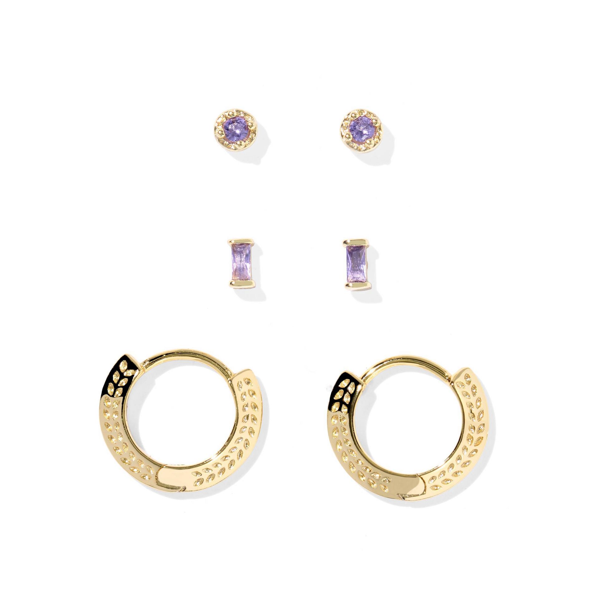 Kendra Scott Mandy Stud Earring Set 3pc - Gold/Purple