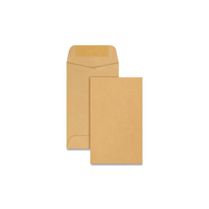 Quality Park Kraft Coin and Small Parts Envelope, #3, Round Flap, Gummed Closure, 2.5 x 4.25, Brown Kraft, 500/Box, 1 of 3