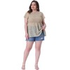 Agnes Orinda Women's Plus Size Chiffon Smock Waist Ditsy Floral Peplum Casual Blouses - 3 of 4