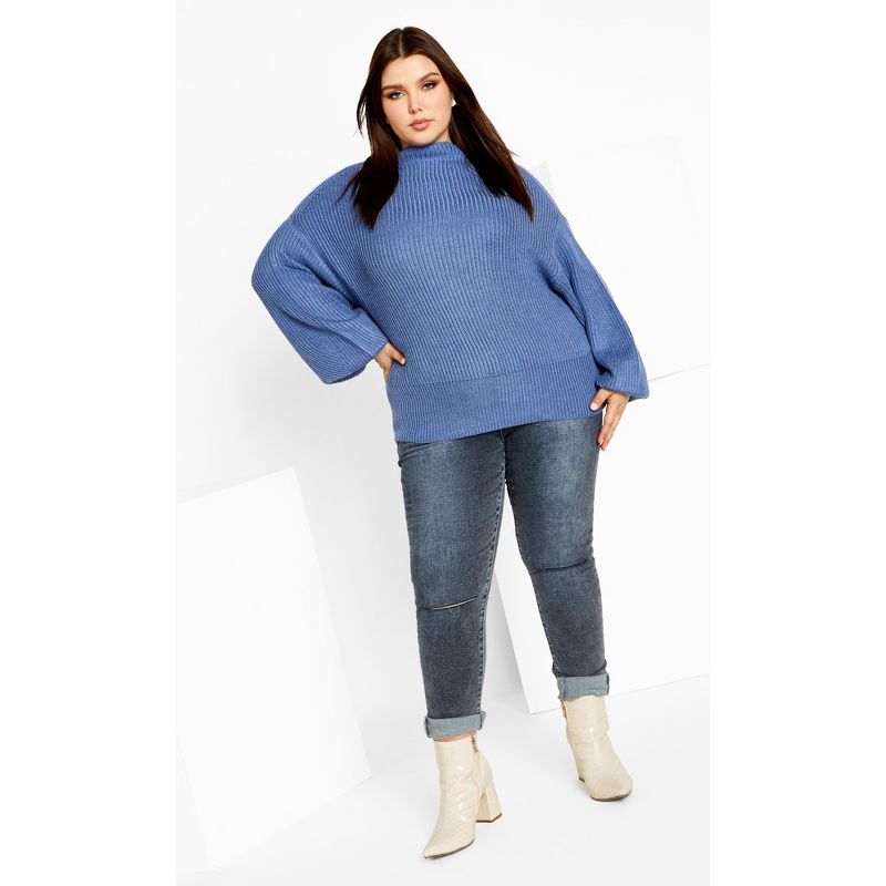 Women's Plus Size Angel Sweater - denim blue | CITY CHIC, 2 of 9