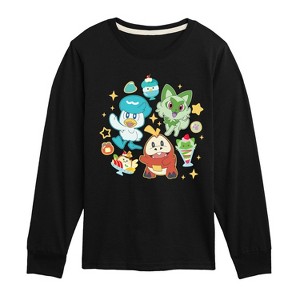 Boys' - Pokémon - Sprig Fuec Quax Cafe Long Sleeve Graphic T-Shirt - 1 of 3