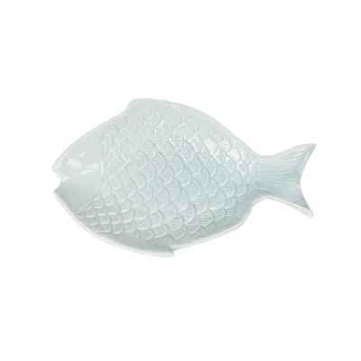 Beachcombers 5.91" Fish Shaped Decorative Ceramic Trinket Tray Plate