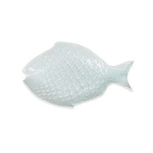Beachcombers 5.91" Fish Shaped Decorative Ceramic Trinket Tray Plate - 1 of 1