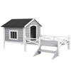 PawHut Small/Medium Dog House with Porch for Expansive Size, Wooden Elevated Dog Shelter, 67" - 4 of 4