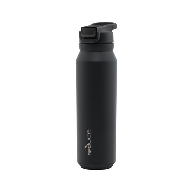 Reduce 32oz Hydrate Pro Vacuum Insulated Stainless Steel Water Bottle Black: Straw Flip-Top Lid