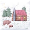 Jack Dempsey Stamped White Quilt Blocks 18"X18" 6/Pkg-Cabin & Bears - 2 of 2