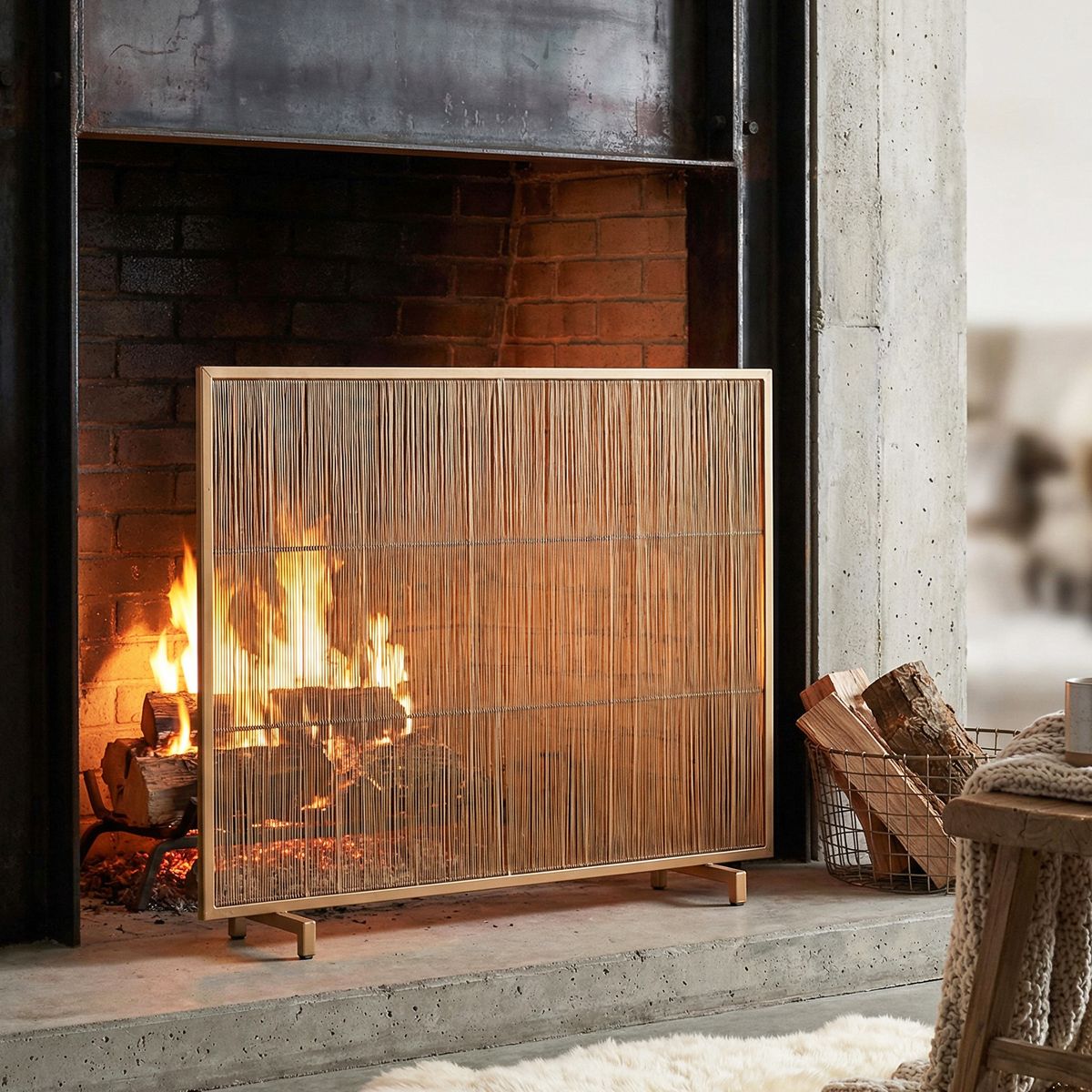 Christopher Knight Home Akira Modern Rectangular Metal Single Panel Fireplace Screen - thumbnail 10