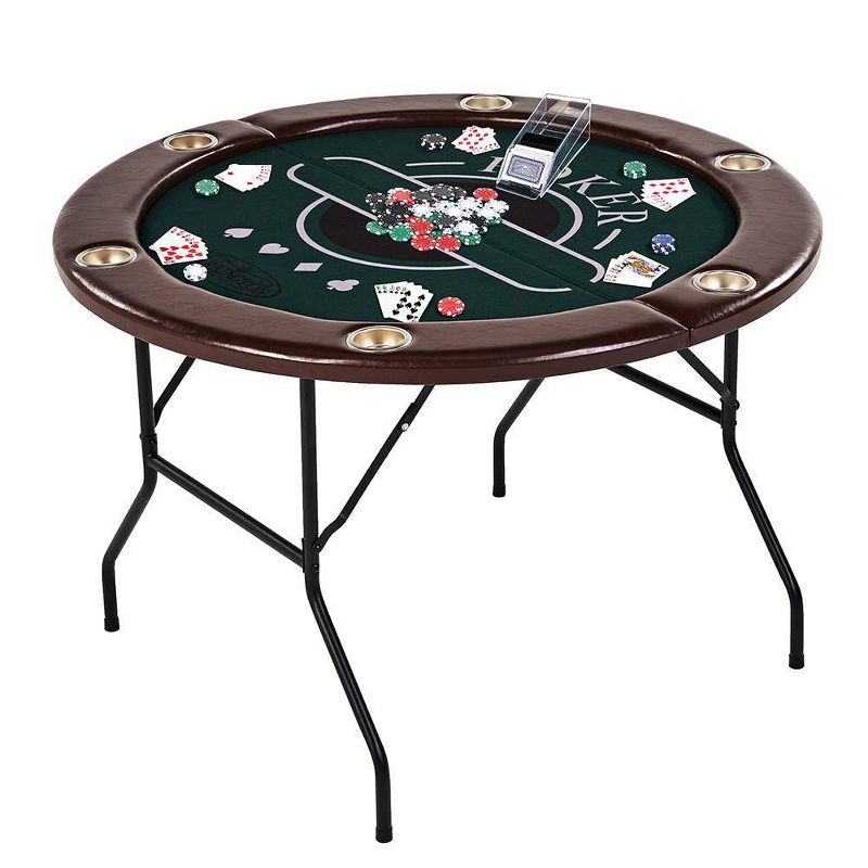 Barrington 6-Person Folding Poker Table with Poker Chips and Cards, 1 of 6