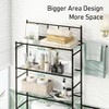 3 - Tier Over Toilet Storage Rack Freestanding Bathroom Shelves Organizer with Hooks and Toilet Paper Holder Space Saver Metal - 4 of 4