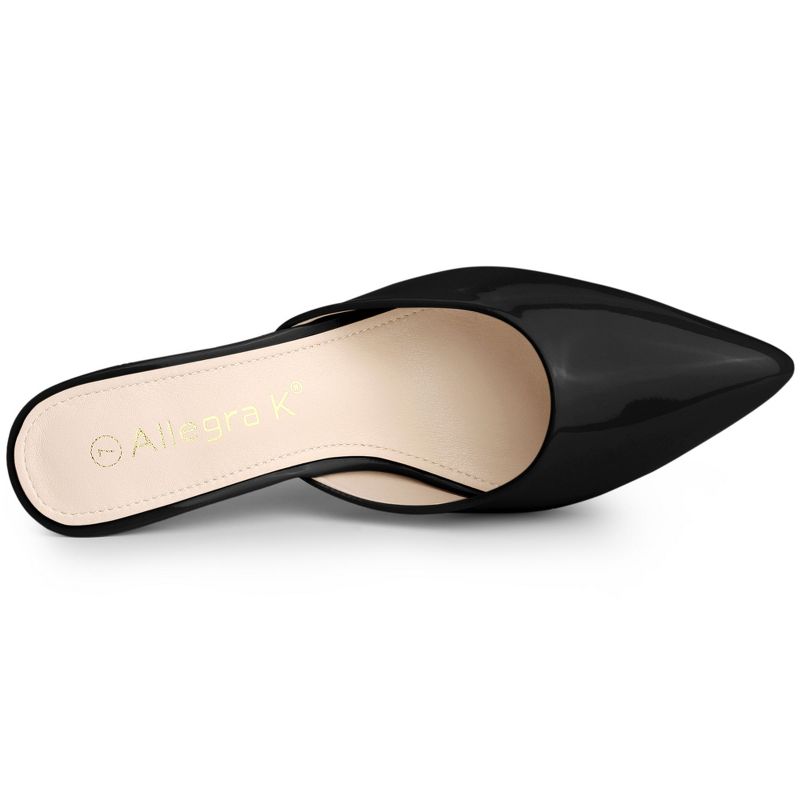 Allegra K Women's Casual Office Pointed Toe Slip-On Stiletto Slide Mules Heels, 5 of 8