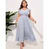 Coolmee Women's Plus Size Summer Boho Dress Ruffle Cap Sleeveless V Neck Long Beach Maxi Dress - 2 of 4