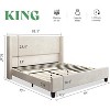 AMERLIFE Upholstered Bed Frame with 50.8" Tall Headboard - 2 of 4