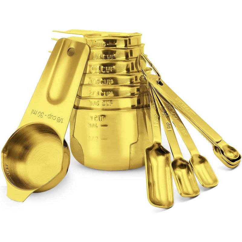 2LB Depot Measuring Cups & Spoons Set - 14 Pieces - Gold, 3 of 7