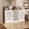Famapy White 4 Drawer 2-Doors Blinds Accent Dresser For Bathroom - 2 of 4