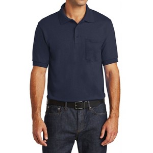 Mafoose Men's Short Sleeve Core Blend Jersey Knit Left Pocket Polo T-Shirt - 1 of 4