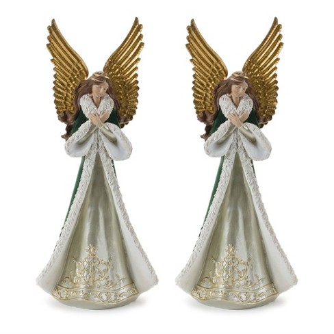 Melrose Serene Winter Angel Statue (set Of 2) : Target