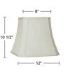 Imperial Shade Set of 2 Square Lamp Shades Creme Medium 8" Top x 16" Bottom x 11" Slant Spider with Replacement Harp and Finial - 4 of 4