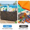 Poolside Rattan Storage Organizer, Outdoor Storage Bin with 2 Sides Handle, Pool Float Storage Holder with Mesh Rolling for Pool Noodles Balls - 4 of 4