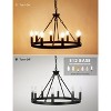 DORESshop 8-Light Black Wagon Wheel Chandelier, Farmhouse Large Candle Style Chandelier for Living Room, Dining Room, Foyer - 4 of 4