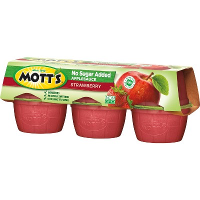 Mott's Unsweetened Strawberry Applesauce - 6ct/3.9oz Cups