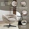 Lyngins Ergonomic Office Chair – Modern 360° Swivel Chair with Removable Cushion, Chenille Upholstery, Black Metal Base, Round Home Office Desk Chair - 2 of 4