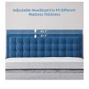 Velvet Upholstered Bed Frame with Adjustable Headboard, Wood Slat Support, No Box Spring Needed, Easy Assembly - 3 of 4