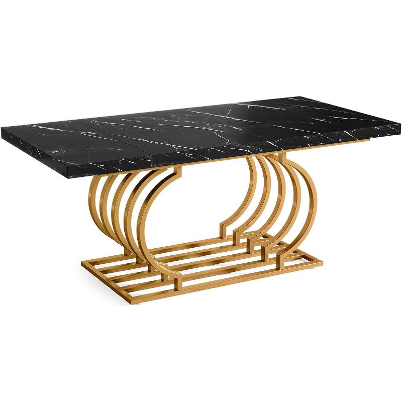 Tribesigns 63 inch Geometric Kitchen Dining Table, 1 of 8
