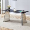 NicBex 63" Modern Rectangle Dining Table,Kitchen Table with Marble-Patterned Tabletop and Steel Butterfly Legs for 6-8 Seaters(5 Colors) - 2 of 4