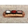 Kalmar  Home Acacia Wood Charcuterie/ Serving Tray w/ 3 black square ceramic bowls - 3 of 4