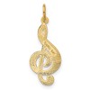 Black Bow Jewelry 14k Yellow Gold Treble Clef with Music Notes Pendant - 3 of 4
