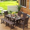 WestinTrends 6 Piece Outdoor Patio Dining Set Outdoor Table and Bench Chair Set - 2 of 2