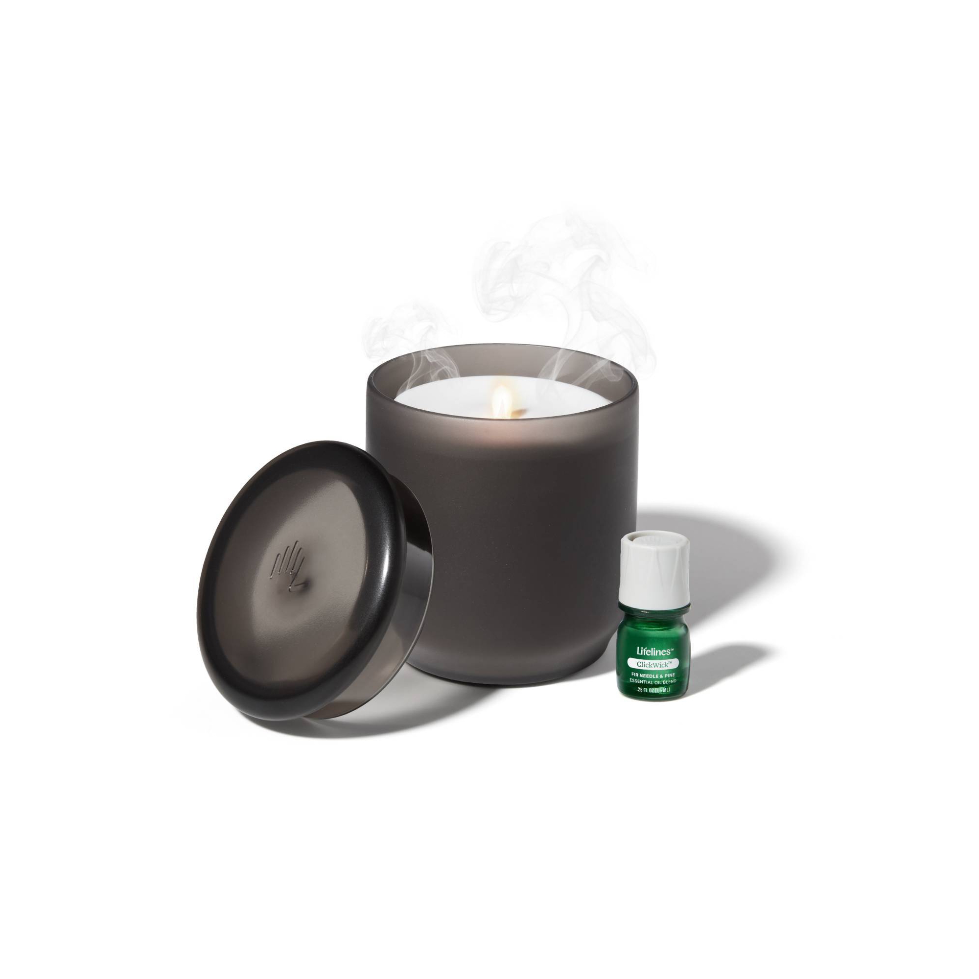 Lifelines Flameless Candle Diffuser - Frosted Glass Charcoal
