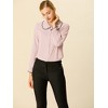 Allegra K Women's Sweet Ruffle Peter Pan Collar Long Sleeves Button Down Shirt - 3 of 4