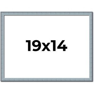 PosterPalooza | Textured Blue Picture Frame - UV Acrylic, Backing Board, Hanging Hardware Included - 1 of 4
