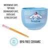 Silver Buffalo Sanrio Cinnamoroll Strawberry Pose 20oz Ceramic Ramen Bowl with Chopsticks - 3 of 4