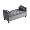 VYNXARIA Storage Bench, 44.5-Inch Queen Velvet Button Bedside Bench, Entryway Living Room with Armrests, Nailhead Trim - 3 of 4