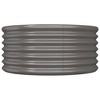 vidaXL Garden Planter Grey Powder-Coated Steel Medium Durable - Gray 31.5" x 31.5" x 14.2" - 3 of 4