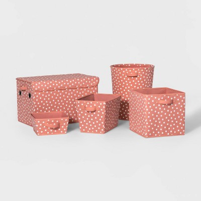 Large Rectangle Dot Kids&#39; Storage Bin Rose Pink - Pillowfort&#8482;
