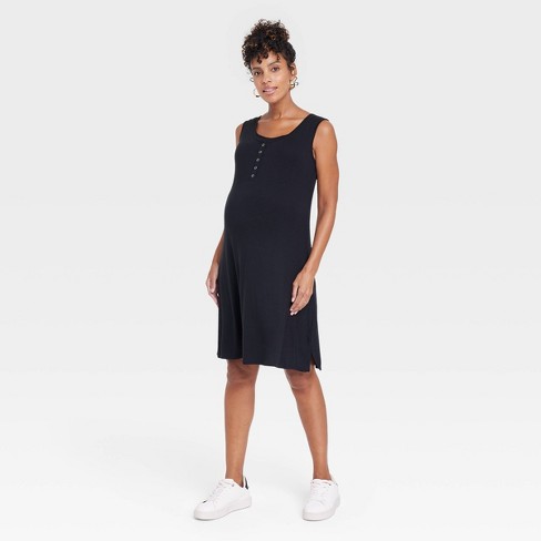 Sleeveless Nursing Henley Maternity Dress - Isabel Maternity by Ingrid &  Isabel™ Black XS