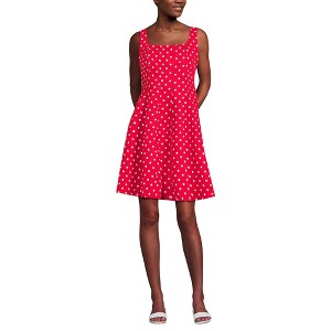 sleeveless dress knee length Midi Cross Back Sleeveless Dress for Tall Women in Sunset Coral