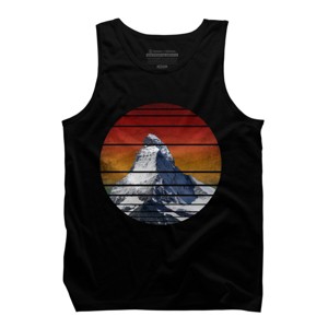 Men's Design By Humans Vintage Snow Mountain Peak By punsalan Tank Top - 1 of 2