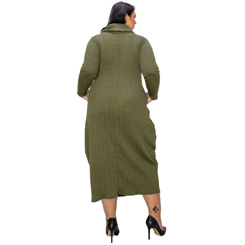 L I V D Women's Lana Cowl Turtle Neck Pocket Sweater Dress, 3 of 4