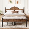 Queen Bed Frame with Wooden Height-Adjustable Headboard and Footboard, 12" Under Bed Storage, No Box Spring Needed - 2 of 4